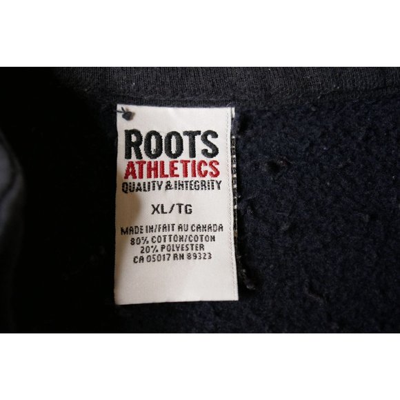 Vintage 90s Roots Athletics Canada 1/2 Zip Fleece Lined Crop Sweater Size XL - Picture 9 of 9